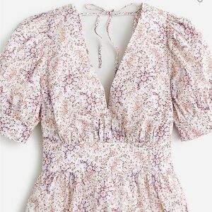 NWOT J. Crew Puff-sleeve V-neck top in Ratti® paisley garden Size  2